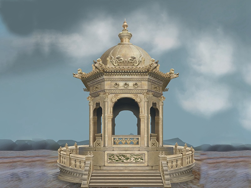 歐式古典石涼亭