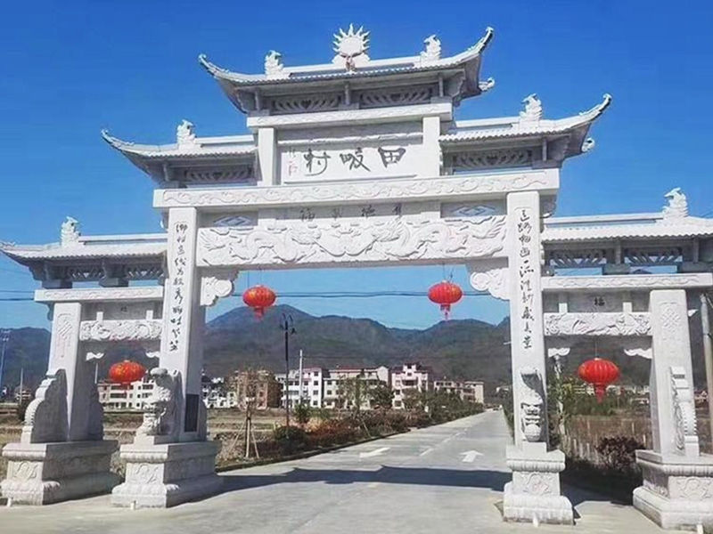 浙江農村花崗巖石牌坊