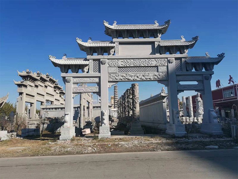 三門五樓花崗巖石牌坊價格