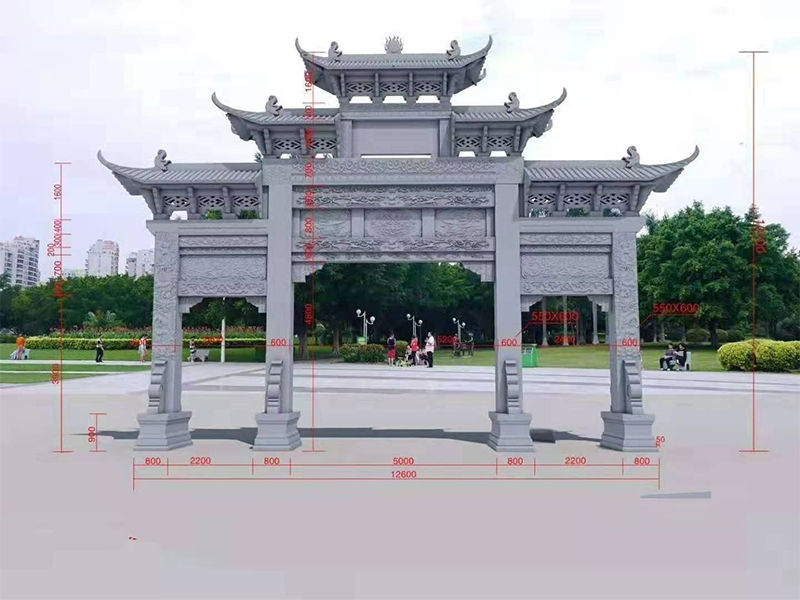 廣場石牌坊石牌樓效果圖